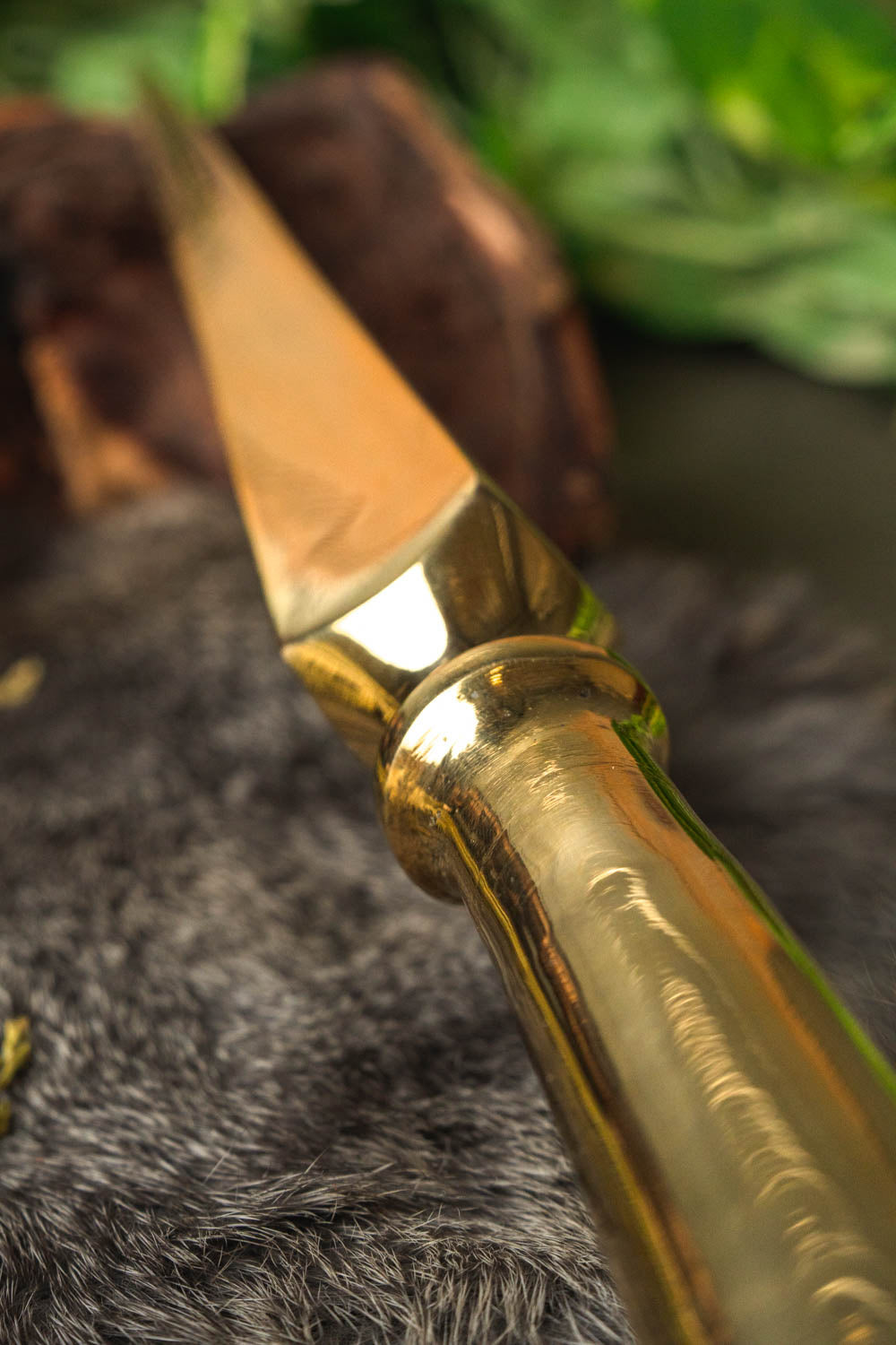 Brass spearhead, blunt (battle-ready)