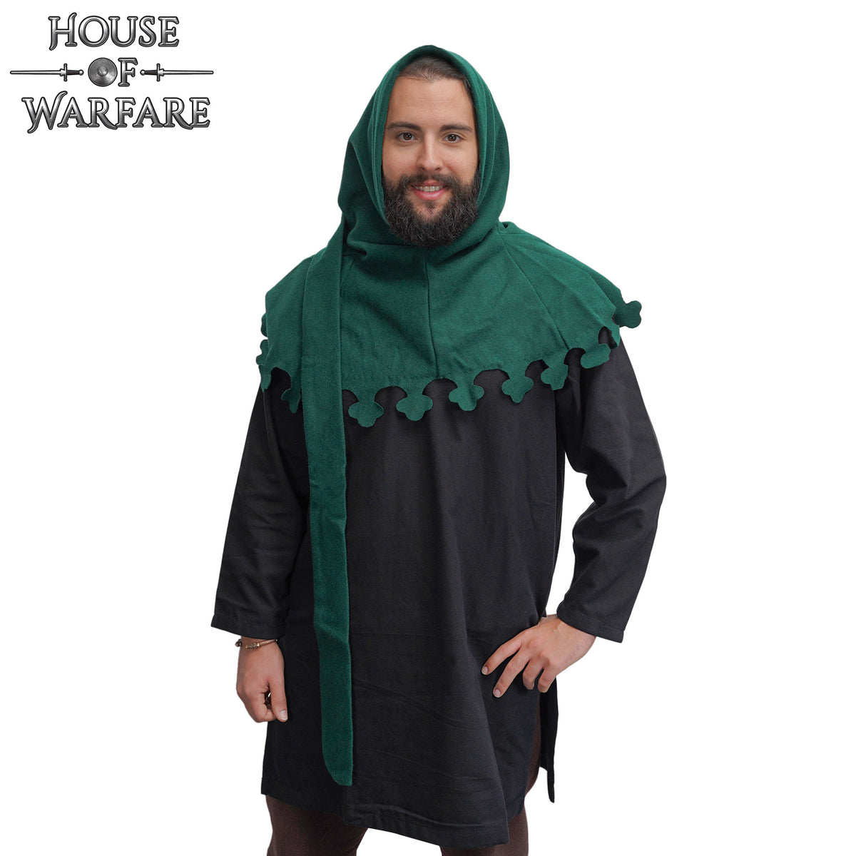 Late Medieval Liripipe Hood, Wool, Green