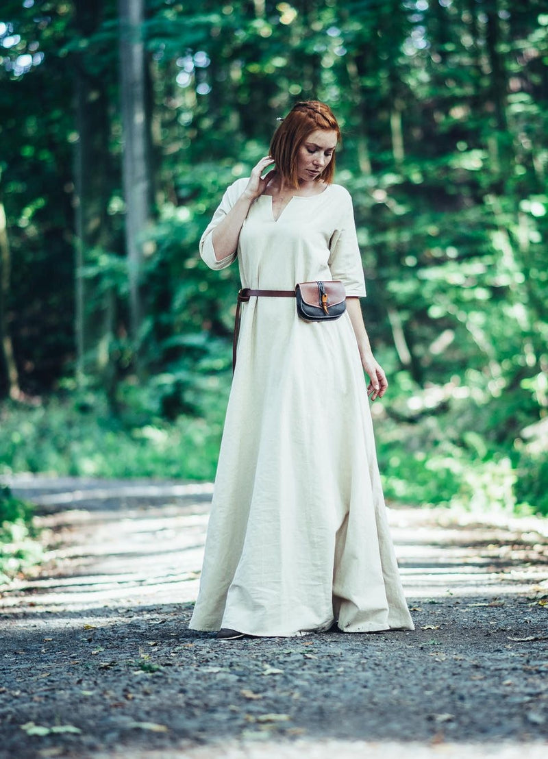 Vestido (alto)medieval Brida, natural