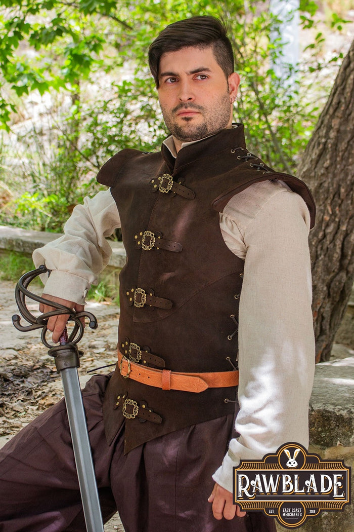 Diego Leather Jerkin, brown