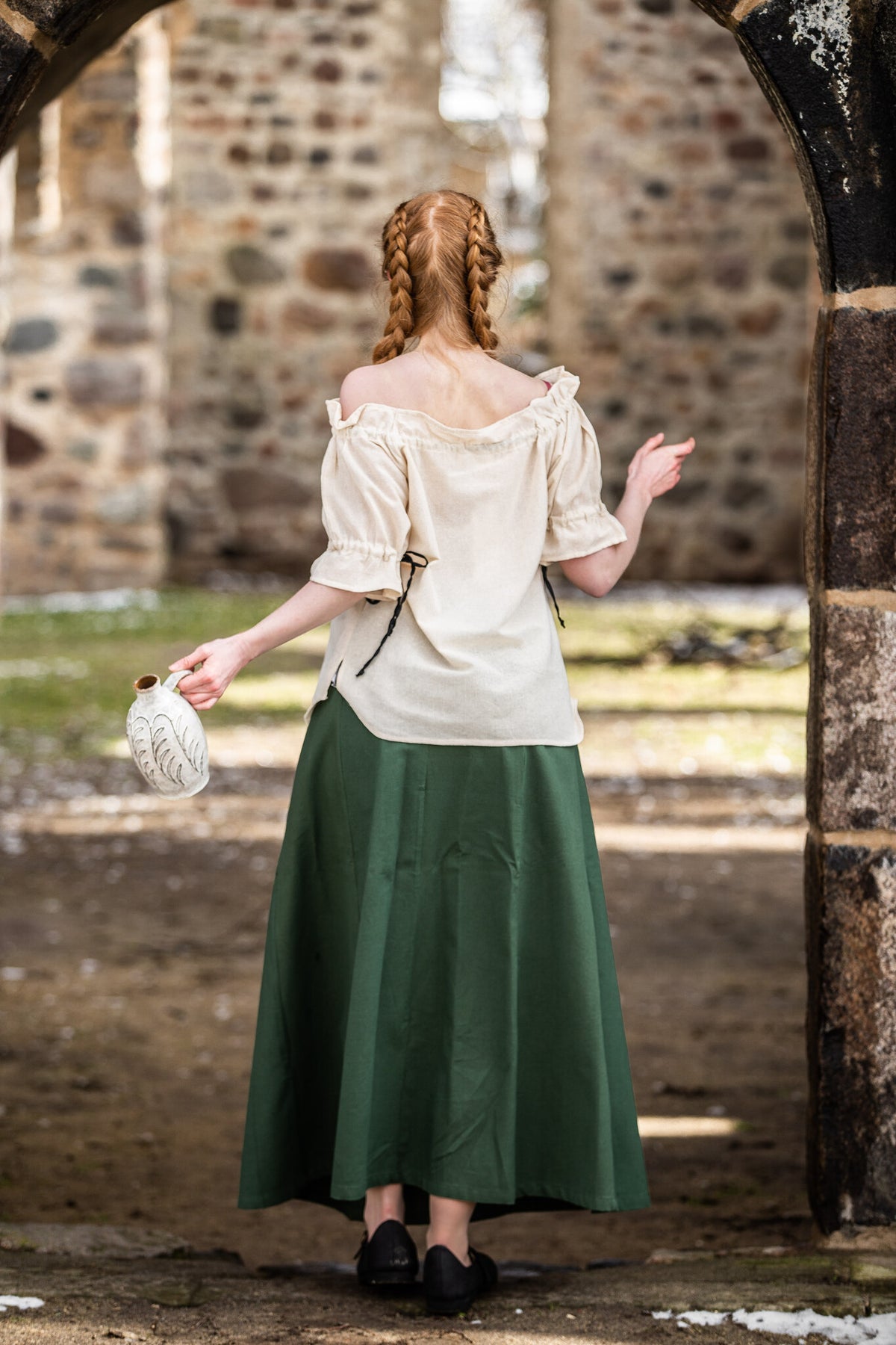 Medieval skirt Konstanze, green