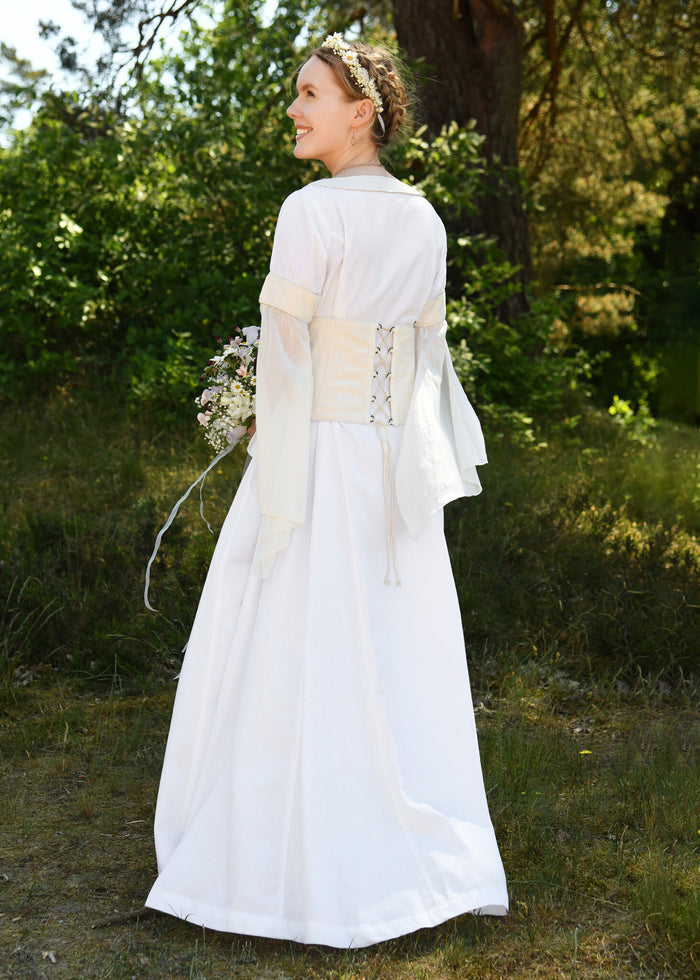 Medieval wedding dress, white-cream