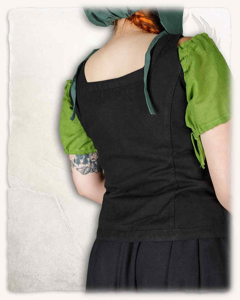 Corsetto medievale Ursula, cotone, nero