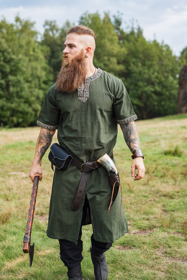 Celtic tunic, short sleeves, green