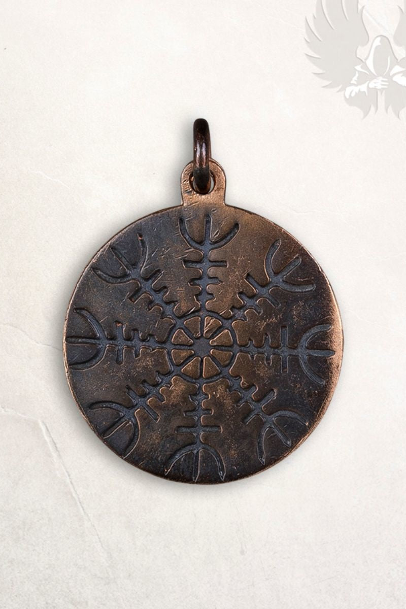 Ciondolo vichingo Ægishjálmur, bronzo