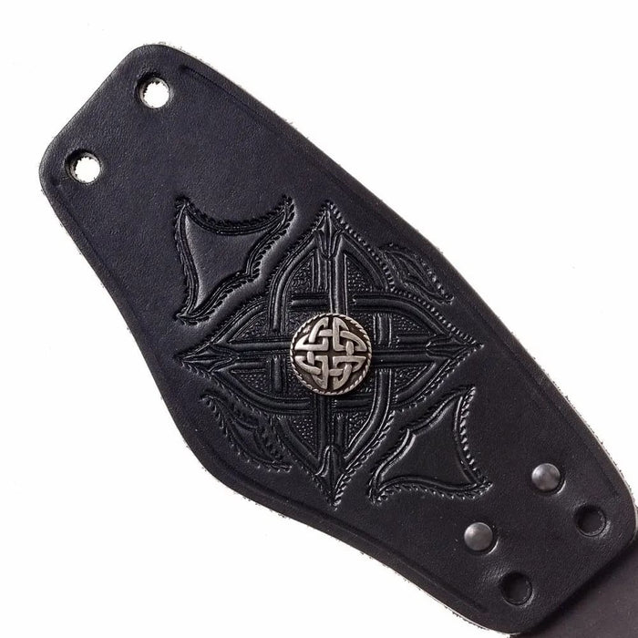 Celtic bracelet, black, leather