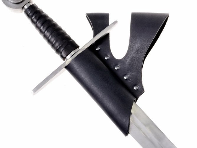 Knight sword holder with double belt loop, black