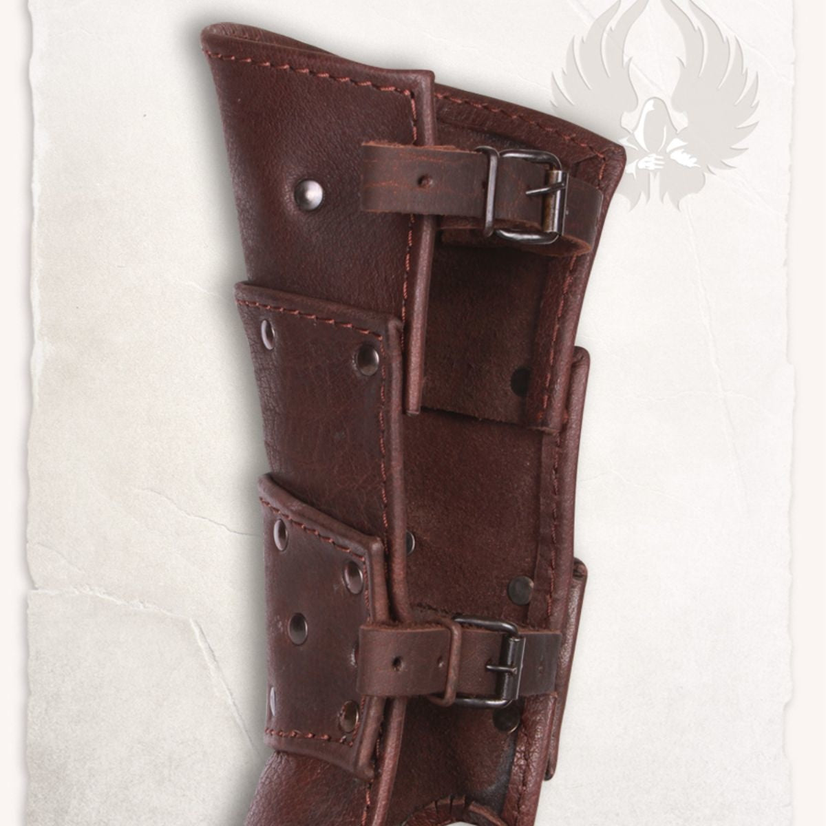 Albrecht leather bracers, forearm guards, brown