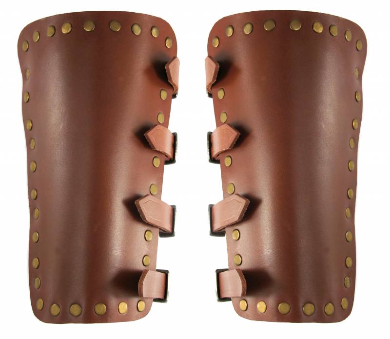 Marius leather bracers, underarm guards, brown