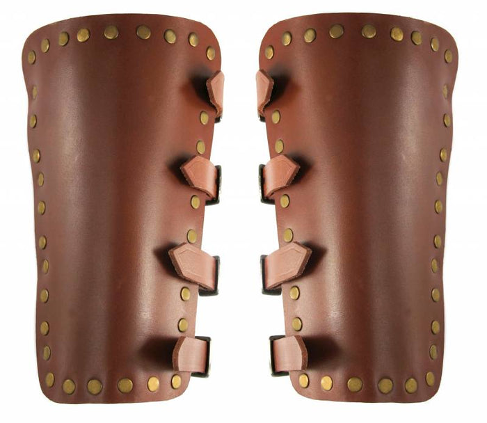 Marius leather bracers, underarm guards, brown