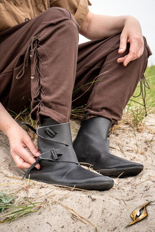 Vikingskor Jorvik med gummisula, svart