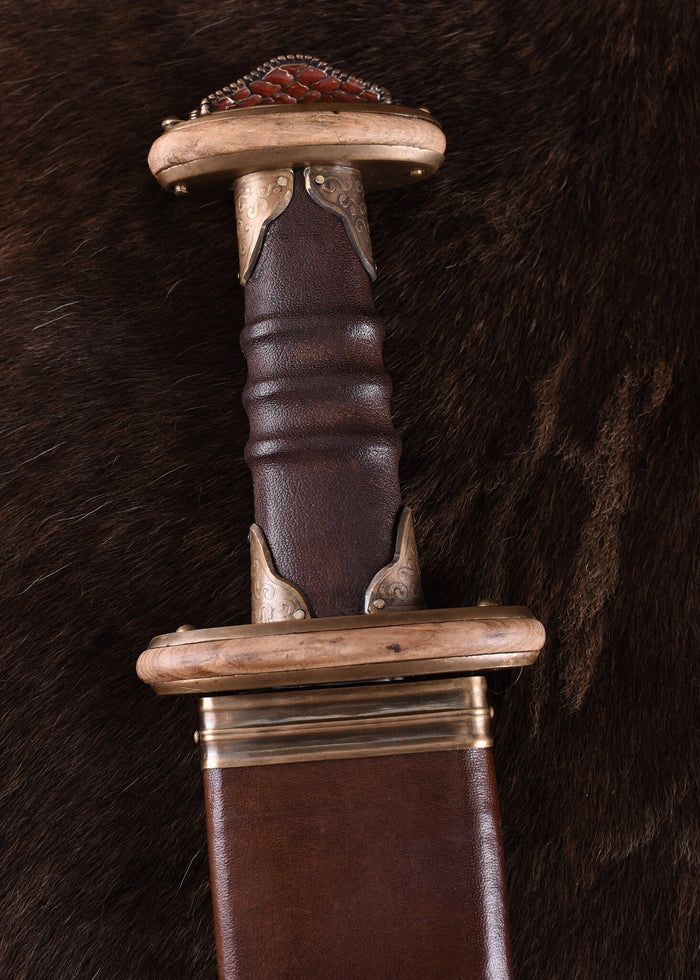 Sutton Hoo sword with enamel, semi-sharp