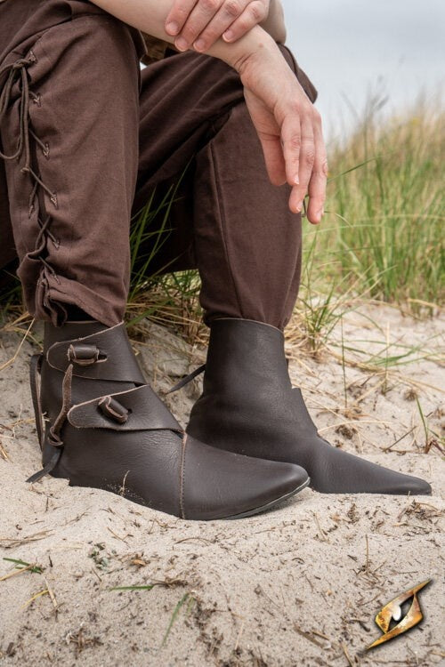 Viking shoes Jorvik with rubber sole, brown