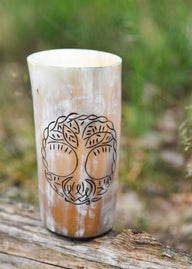 Horn drinking cup Yggdrasil, 100-200 ml