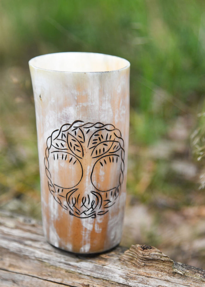 Horn drinking cup Yggdrasil, 100-200 ml
