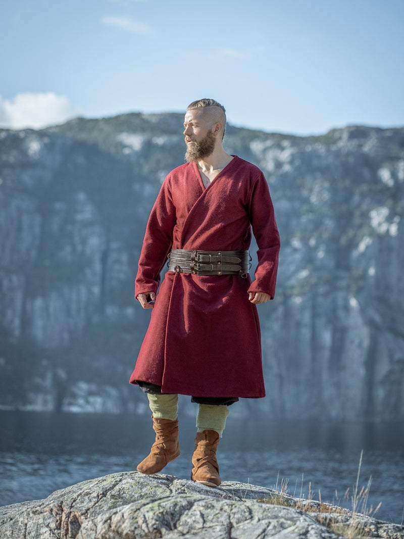 Caftan Gustav, rouge, mélange de laine