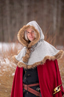 Cappuccio medievale Geralt, grigio, misto lana