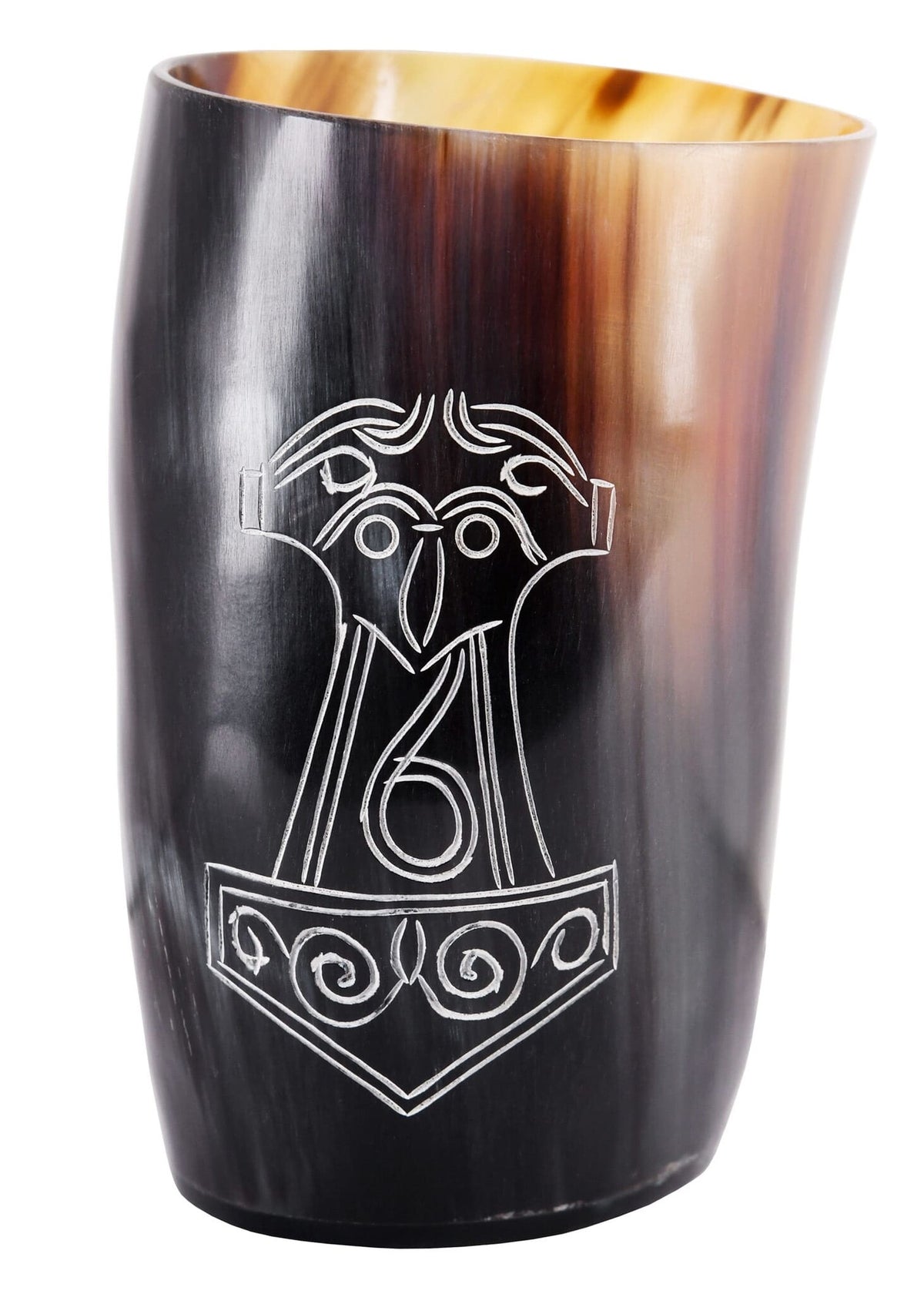 Horn drinking cup Mjolnir, 100-200 ml