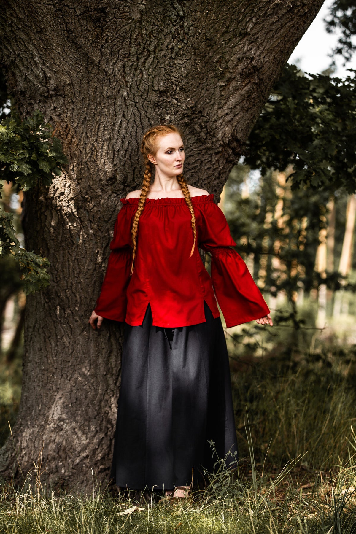 Baroque blouse, red