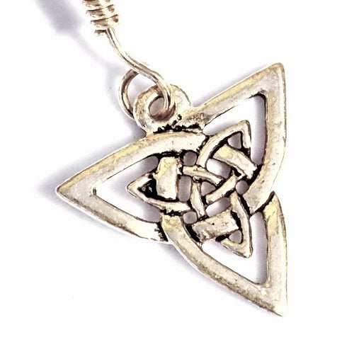 Celtic earrings triquetra, silvered bronze