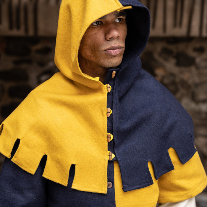 Chaperon Dangereuse, left, wool blend, blue