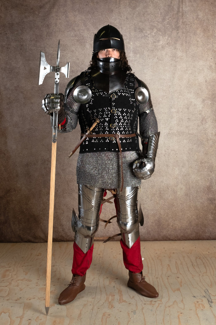 15th century sallet, black, 1.6 mm