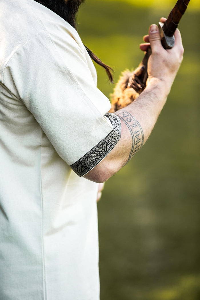 Celtic tunic, short sleeves, cream