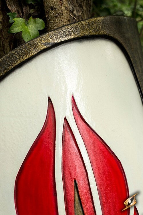 LARP red-white elven shield, 120 x 55 cm
