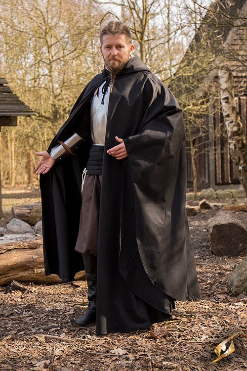 Medieval cloak Terrowin, black
