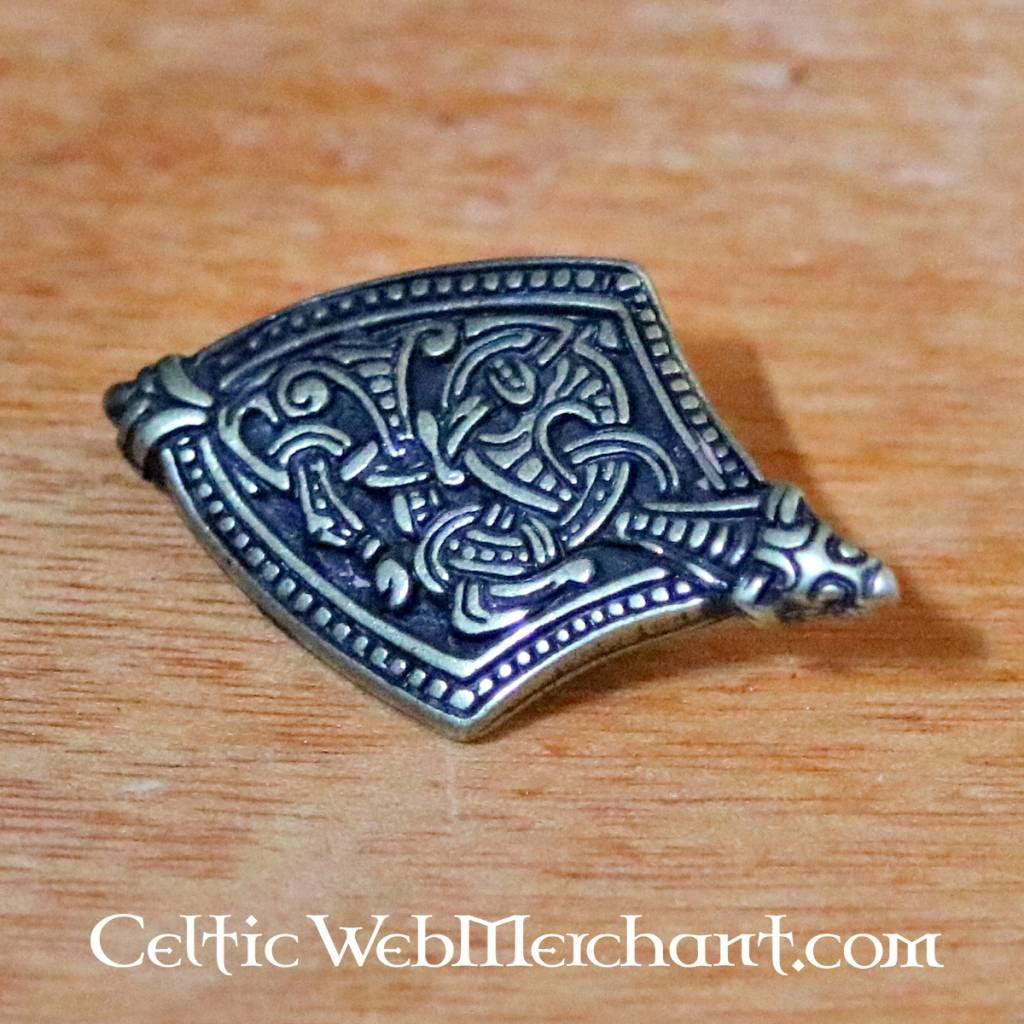 Belt end York, silvered zamak
