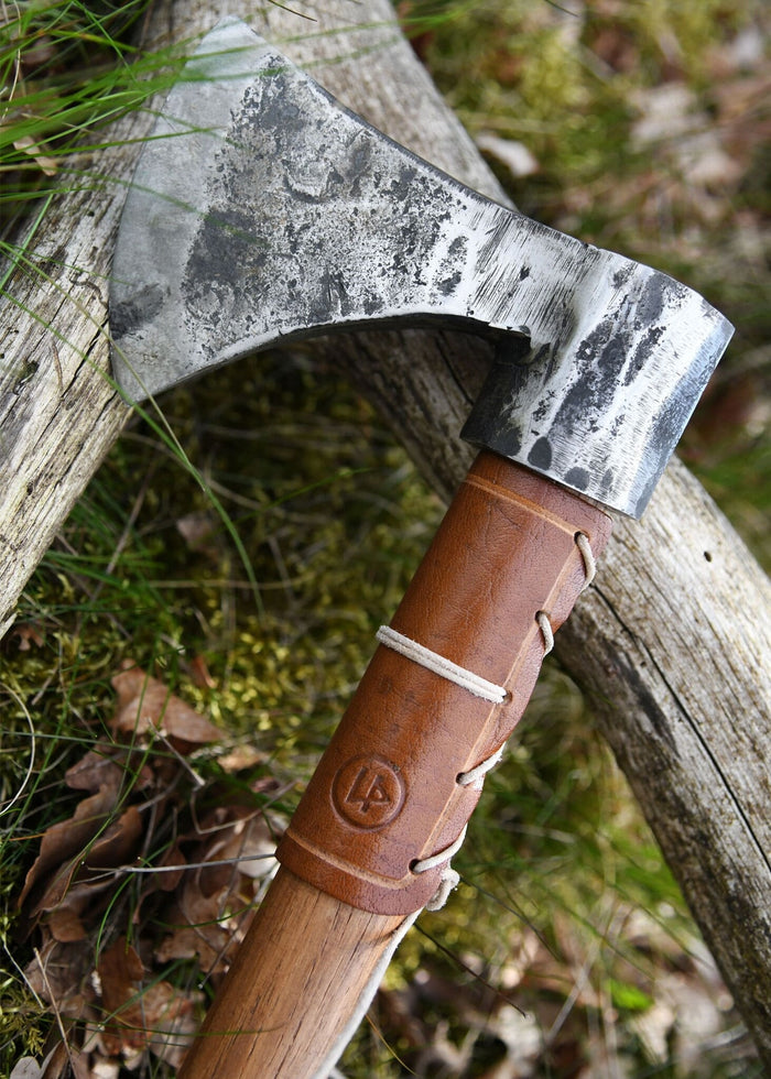 Leather axe guard, brown