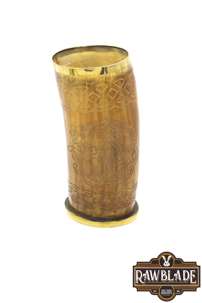 Horn Mug Celtic Horse, 300-500 ml