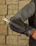 Bracer Geralt for throwing knives, forearm guard, black, left