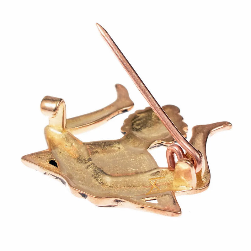 Badge medievale “mostra-natiche”, bronzo argentato