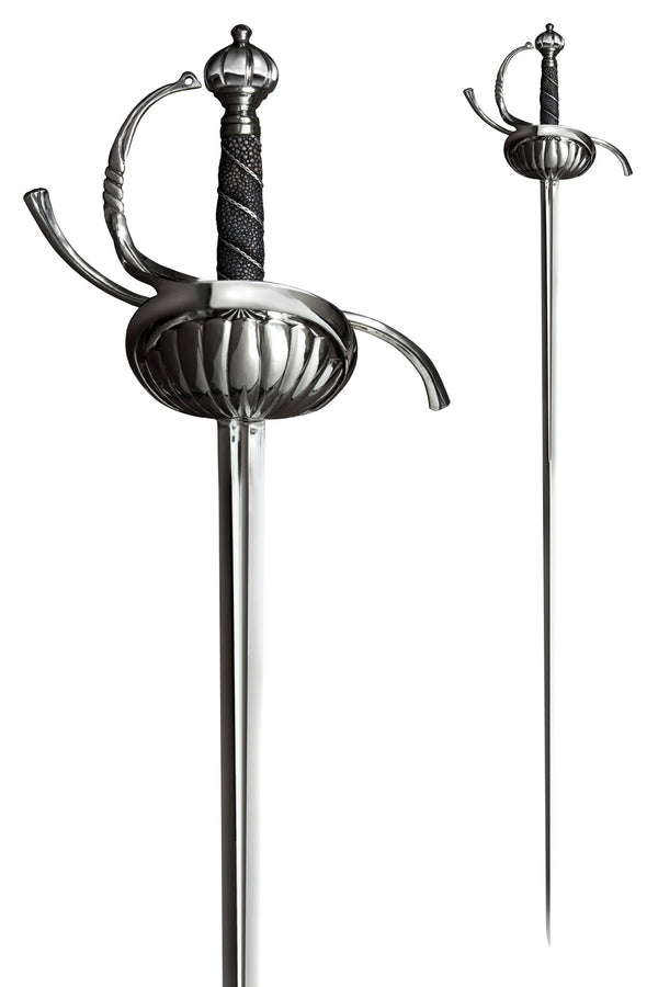 Rapier with shell-shaped guard, sharp