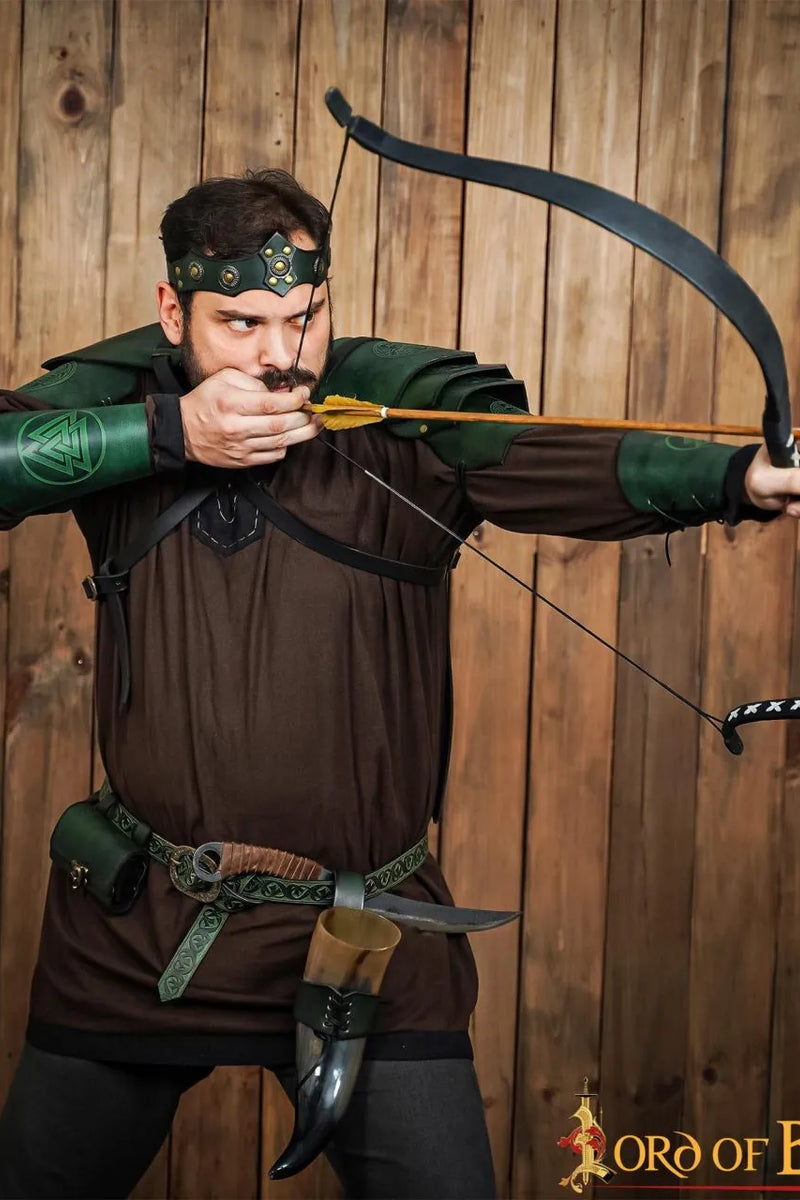 Skórzana korona Aldon, zielona