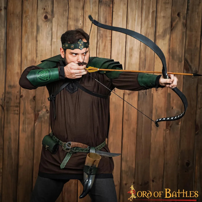 Leather crown Aldon, green