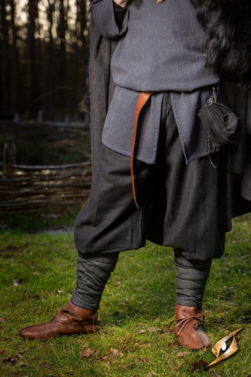 Rusvik-bukser Ull, sildebensmønster, uldblanding, sort