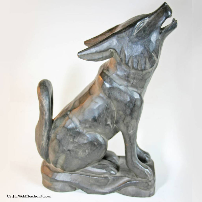 Hölzerner Trinkhornständer Wolf