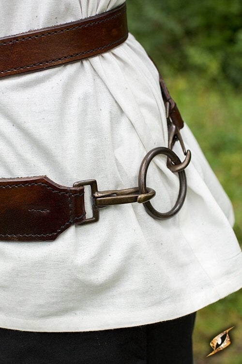 Cinturón portaespada de dos piezas, marrón