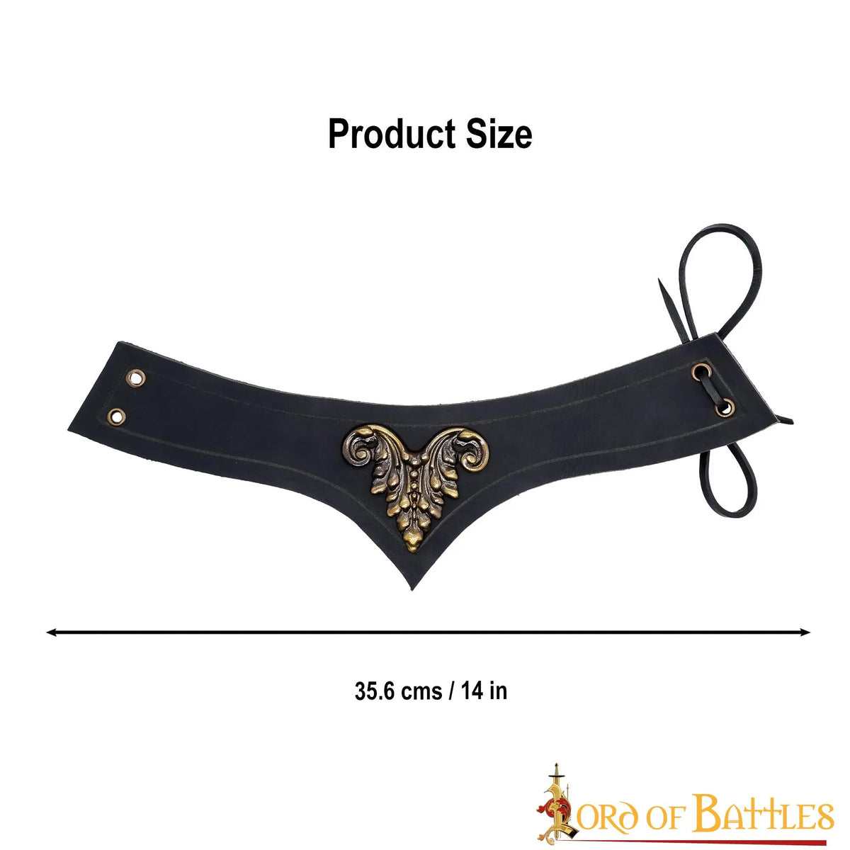 Leather tiara Estel, black