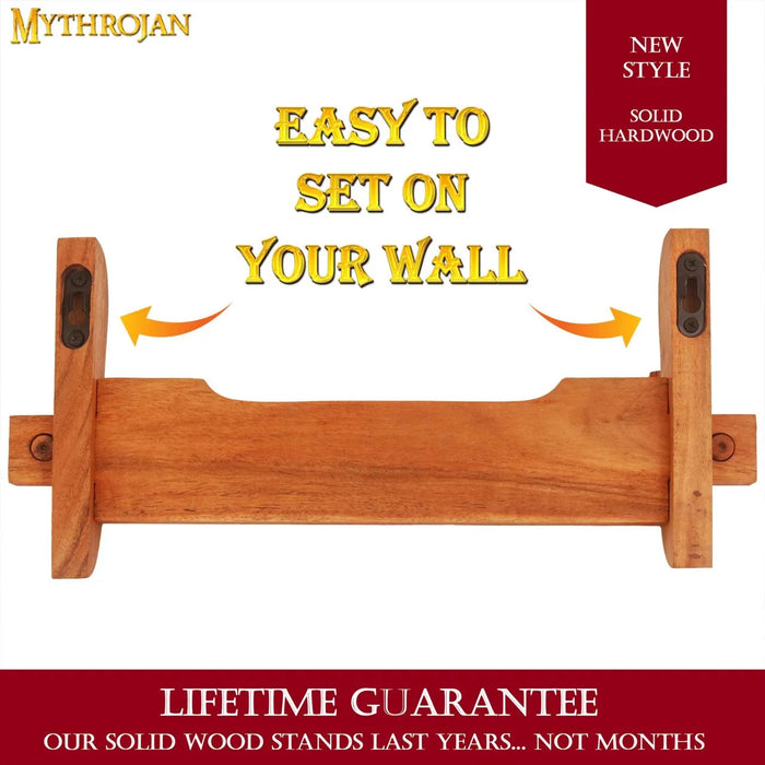 Wooden sword wall stand for sword