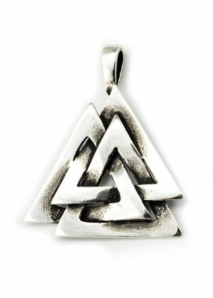Viking valknut amulet Oseberg silvered bronze