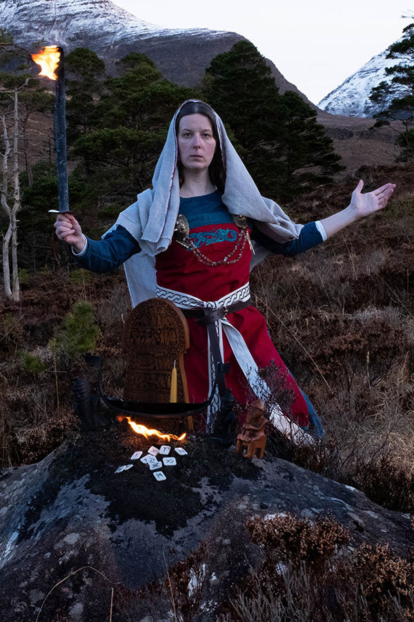 Hangeroc with Viking dragons, red