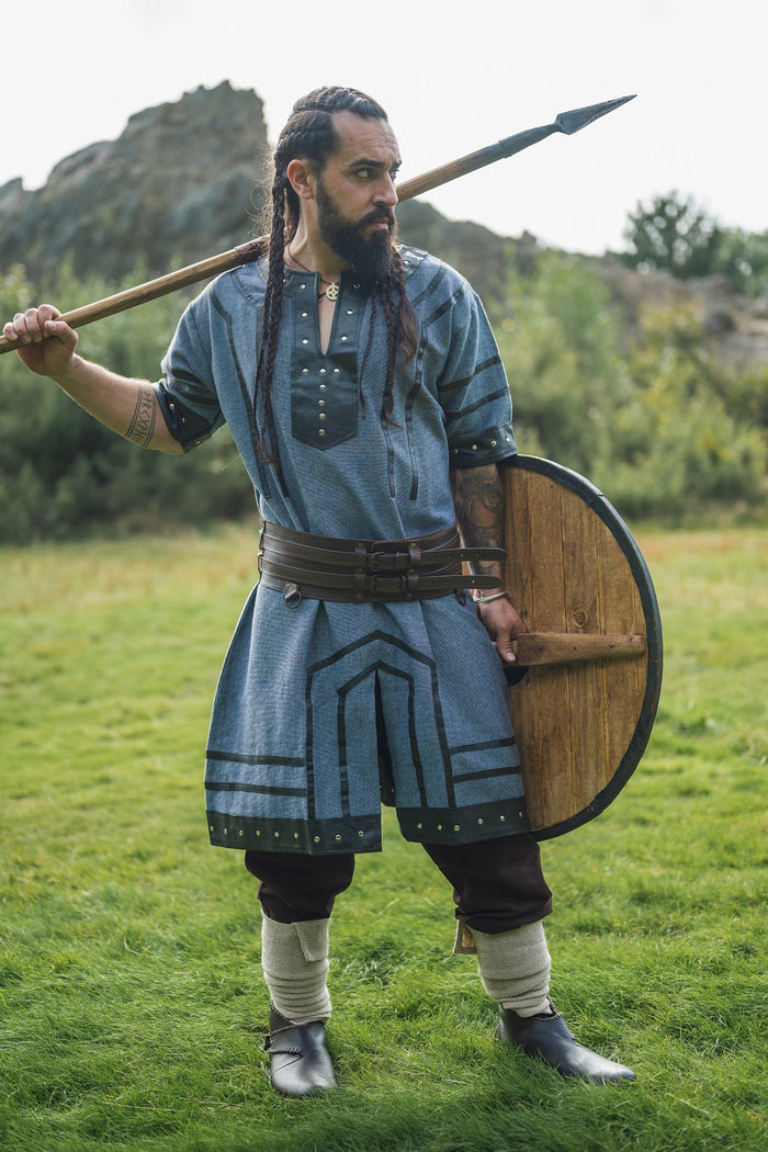 Tunic Viking jarl Rollo, blue-gray