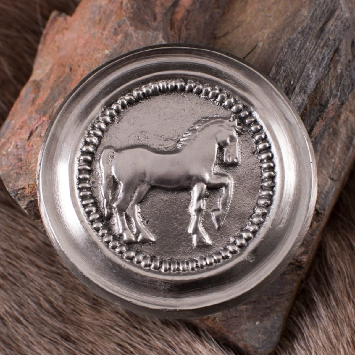 Roman phalera horse silver colour