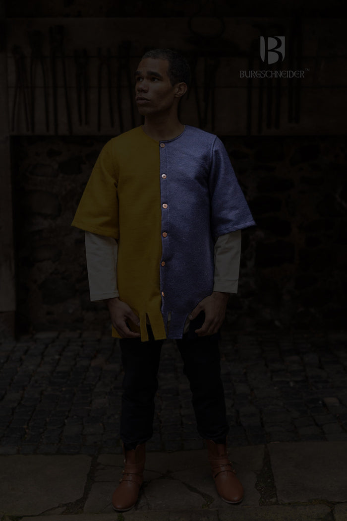 Surcoat Aleran, left, blue, wool mix