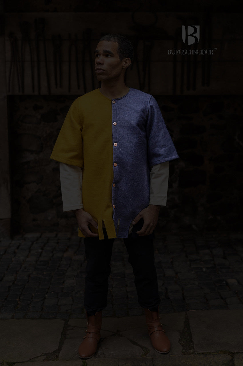 Surcoat Aleran, left, blue, wool mix