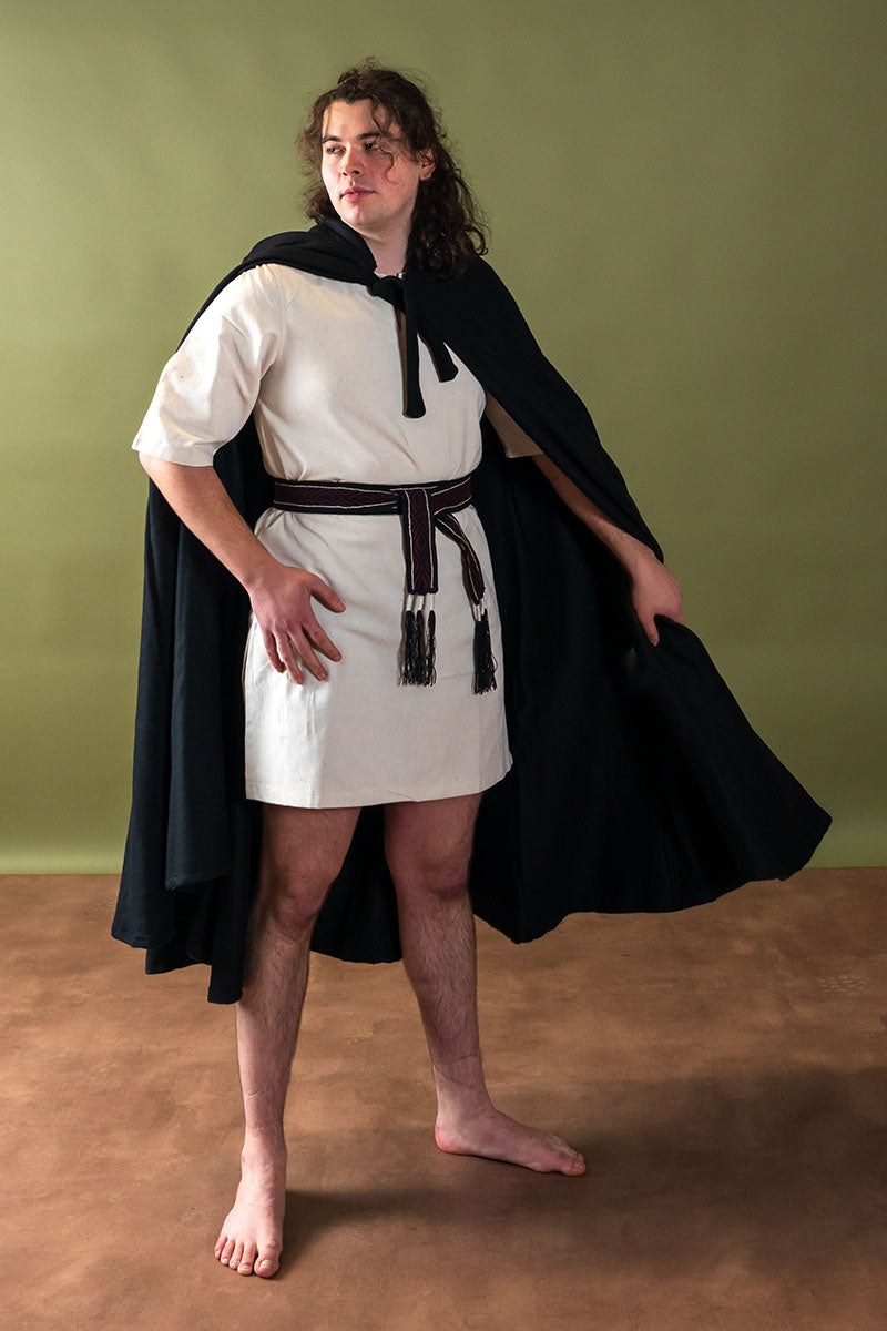 Medieval cloak Karen black, wool mix