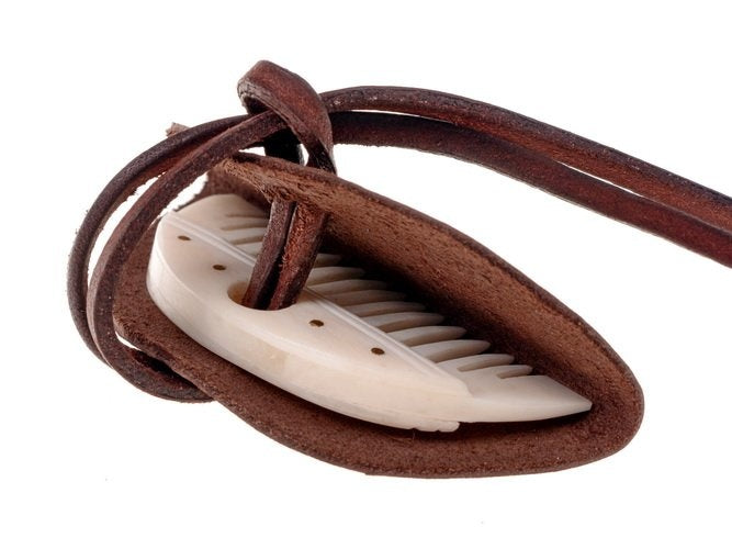 Germanic beard comb with leather sheath